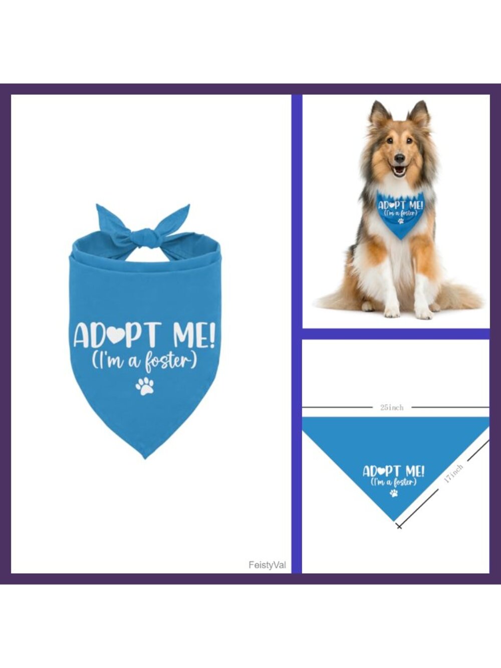 Foster Dog Bandana Flannel Tie On Pet Scarf Photo Prop Announcement